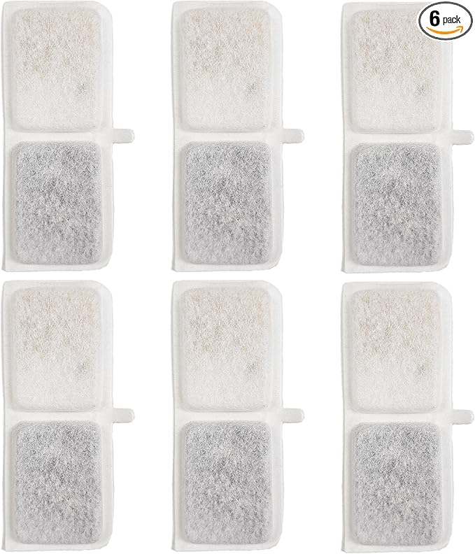 Level One Pets Duo 2 in 1 Submersible Aquarium Filter - Replacement 6 Pack Carbon and Resin Filter