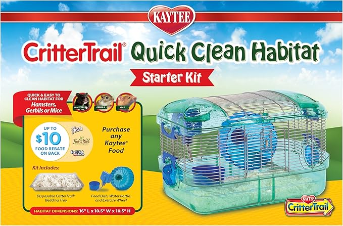 Kaytee CritterTrail Quick Clean Habitat for Pet Gerbils, Hamsters or Mice