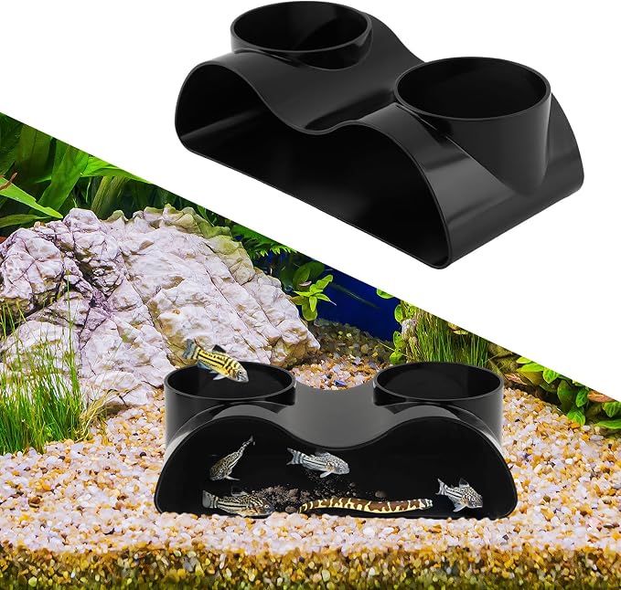 Aquarium Underground Tunnel Cave Fish & Shrimp Under Gravel Tunnel Aquarium Cave Hideout Shrimp and Fish Hiding Caves Shrimps Hideout(Size:Double Holes)