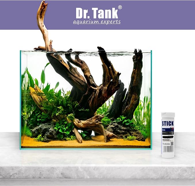 Dr. Tank Bottom Stick - Aquarium Plant Fertilizer Sticks for Aquatic Plants, Substrate Nutrients for Freshwater & Planted Tanks, Slow-Release Nutrients for Plant Growth, 15 Sticks - Iron Stick