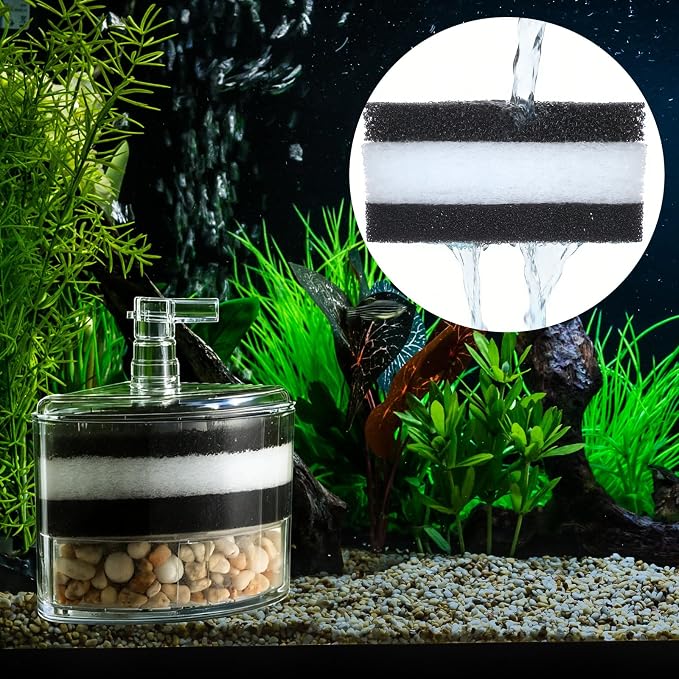 Frienda 12 Pcs Aquarium Corner Sponge Filter Replacement Pads Fish Tank | 10-30 Gallon Replacement, Aquarium Sponge Filter Pad, Foam Air Driven Media Corner, Fry Shrimp Nano Fish Tank Filtration