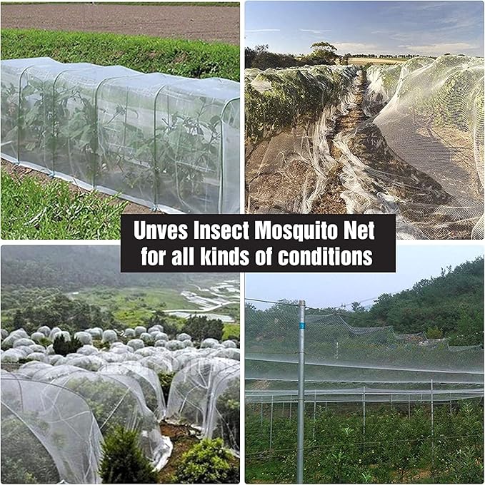 Garden Mesh Netting, 8' x 20' Mosquito Bird Netting Barrier Row Cover, Fruit Tree Net Screen Protect Plant Vegetables Fruits Crops from Cicada, Garden Bed Cover Plant Protecting Net