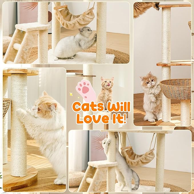 328FT/100M Cat Scratching Sisal Rope, 6mm 1/4 inch Thick Natural Jute Rope for Scratch Posts, Cat Trees, DIY Projects, Sisal Rope for Cat Scratcher with 2 Cat Mouse Toys (White, 328ft)