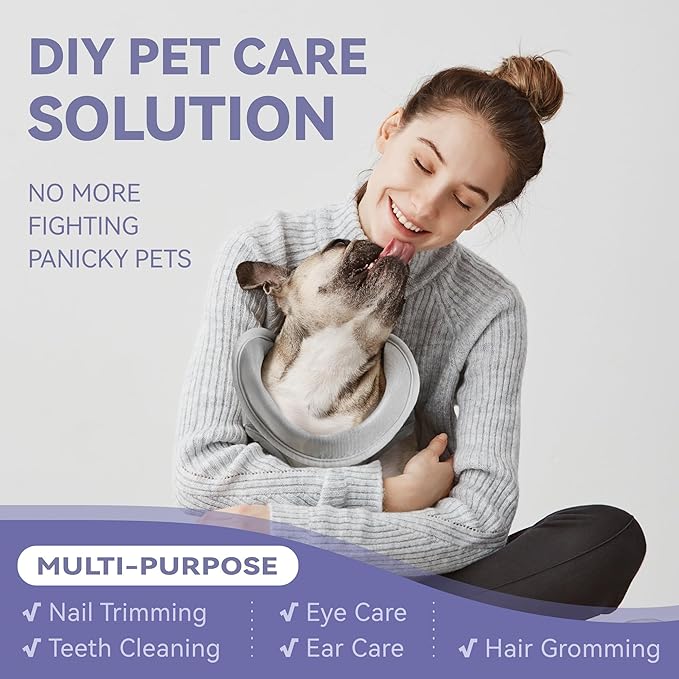 Loflaze Dog Grooming Hammock Harness for Dogs & Cats with Pet Nail Clipper Trimmer - Cat Hanger Sling for Trimming Clipping Nails- Dog Hammock Restraint Bag for Small Medium Large pet （ Purple L）
