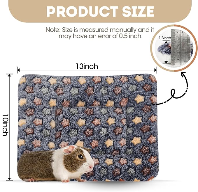 2 Pack Guinea Pig Bed - 10 x 13 Inch Guinea Pig Pee Pads Bedding - Washable and Thickness Upgrade (Dark Blue,M)