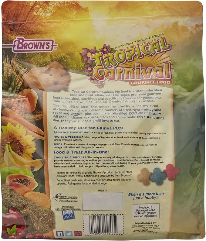 F.M. Brown's Tropical Carnival Guinea Pig Food, 5-Pound