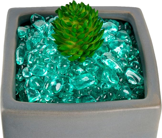 WAYBER 1 Lb Tumbled Sea Glass Pebbles Decorative Glass Stones, Light-Green | Vivid Long-Lasting Hues, Lustrous Polished Finish, Non-Toxic Material, Ideal for DIY Crafts & Home Decorations