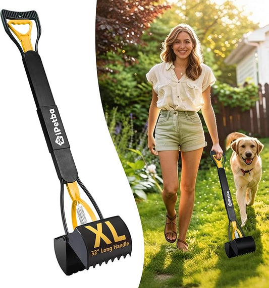 32 inch Pooper Scooper for Large Dogs – Long Handle Dog Poop Scooper for Yard, No Bending Save Back, Ease of Pickup, Grass Friendly, Sturdiness