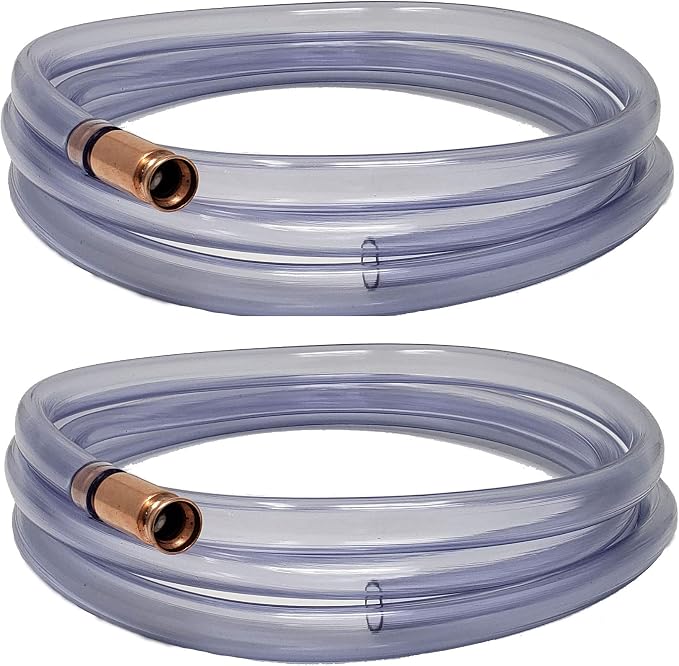 Self Priming Siphon Hose | Multipurpose Syphon Pump for Water, Liquids, Oil & Gas |- Aquarium Draining, Fuel Transfer | Crystal Clear Food Grade Tubing Made in USA - 1/2-Inch ID, Extended 10 FT Length