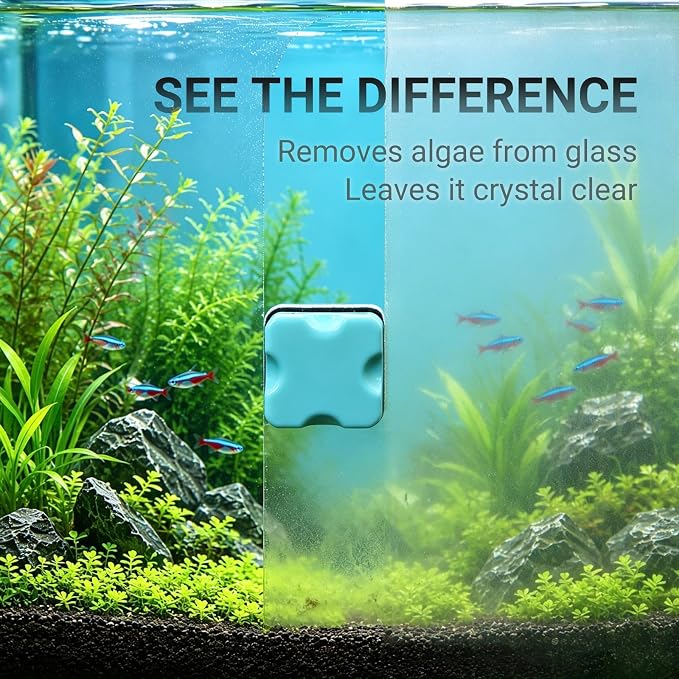 Enhanced Magnetic Glass Algae Scraper for Aquariums | Nano & small sizes available, strong magnet, non-floatable, glass-safe, compact for betta & small aquariums