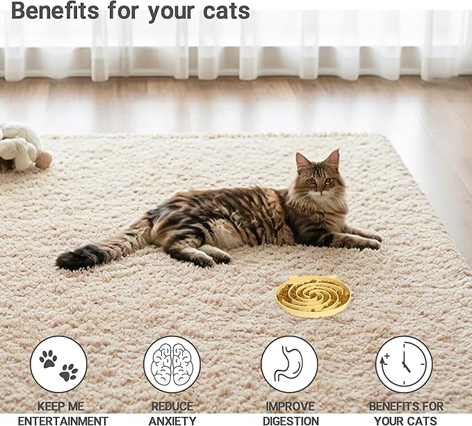 Bifeaw Slow Feeder Cat Bowl, Easy to Clean Silicone Bowl, Ideal for Dry and Wet Food (Yellow and Blue)