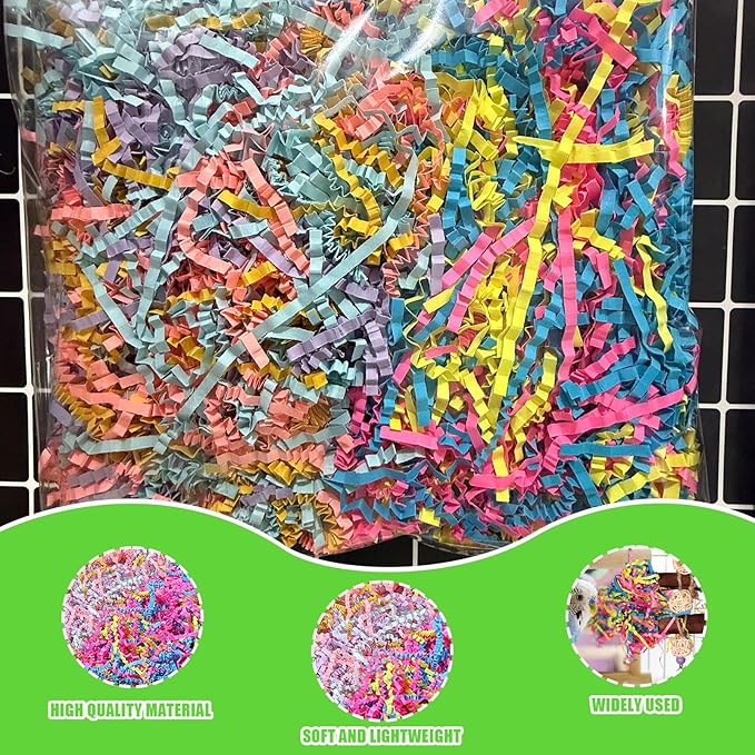 40g Bird Toys Supplement, Colorful Shred Paper Parrot Foraging Toy Refill, Bird Shredded Paper Toys for Parrot Conure Chewing Gift Wrapping