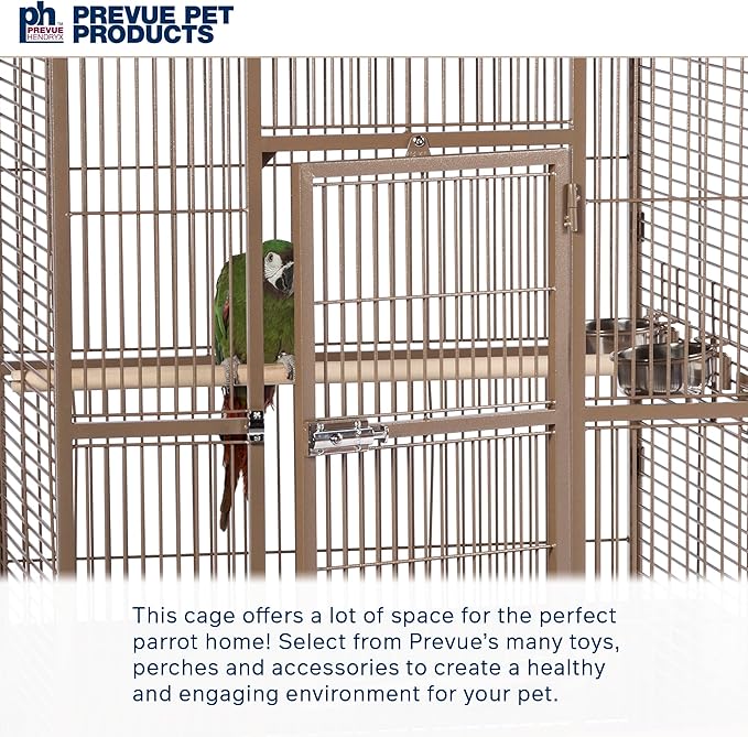 Prevue Hendryx Pet Products Wrought Iron Select Bird Cage 3153COCO, Coco Brown, 30-Inch by 22-Inch by 63-Inch