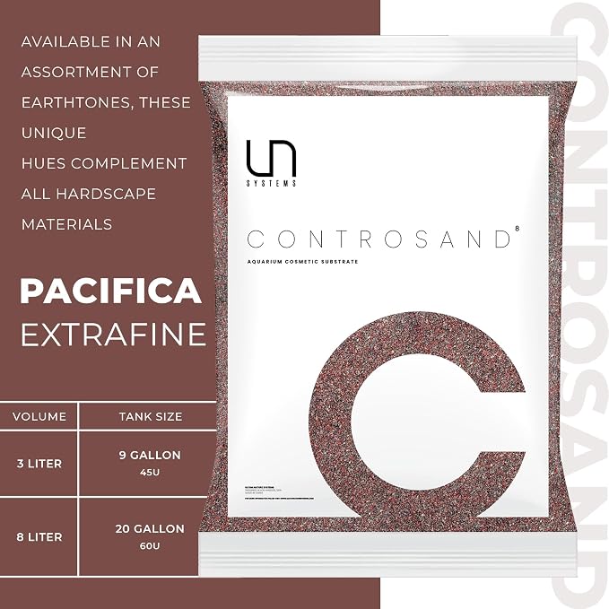 UNS Controsand - Pacifica, 8L - Natural Freshwater 0.4-0.9mm Dark Reddish Sand for Aquascaping Planted Tanks - Aquarium, Terrarium, Paludarium Substrate for Betta, Shrimp, Fish, Jumping Spider, Turtle
