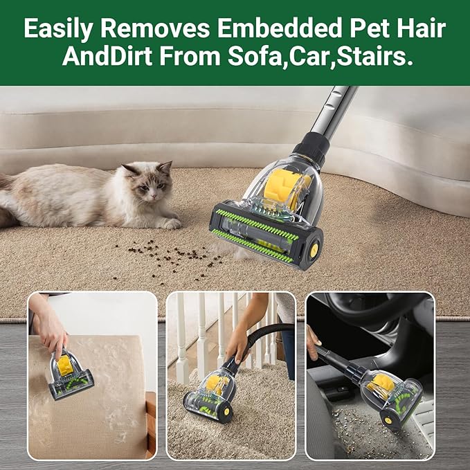 EZ SPARES Universal Mini Turbo Brush – 32mm/35mm Dual-Size Vacuum Attachment for Floors, Beds & Crevices | Multi-Surface Cleaning Tool for Pet Hair & Dust | Fits Most 1.25"/1.38" Hose Vacuum Cleaners