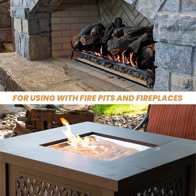 Mr. Fireglass 10Lb Silica Sand for Fire Pits, Fireplaces, Garden and Landscape Decoration, Fireproof Base Layer Natural Fire Sand Gas Fire Pits Filler Under Lava Rock or Fire Glass, 5-10 Mesh | Garden and Landscape Decoration, Fireproof Base Layer Natu...