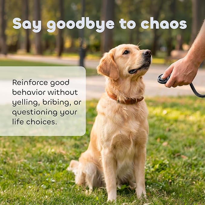Dog Training Clicker - Essential Clickers for Obedience Training, Positive Reinforcement for Puppies and Adult Dogs - For Owners and Professional Trainers - Safe for Pets - Two Pack