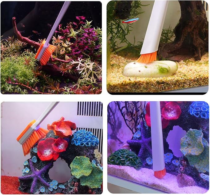 Vimvins Small Fish Tank Cleaner - Algae Scraper for Glass Aquariums - Aquarium Brush & Scrubber Tool Adapted for Cleaning Glass and Acrylic Aquariums.