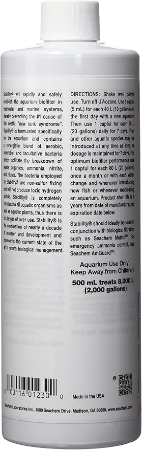 Seachem Prime and Stability Aquarium Water Conditioners (250ml + 16.9 fl oz)