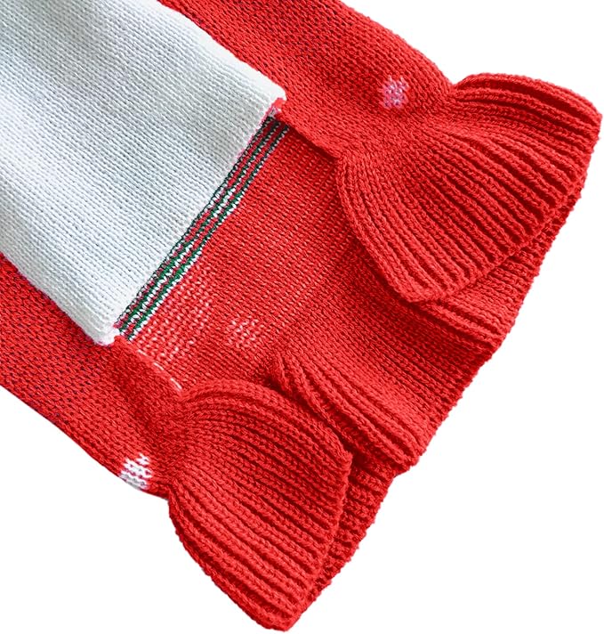 CHBORCHICEN Pet Dog Sweaters Classic Knitwear Turtleneck Winter Warm Puppy Clothing Cute Strawberry and Heart Doggie Sweater (XXS, Dress-Red1)