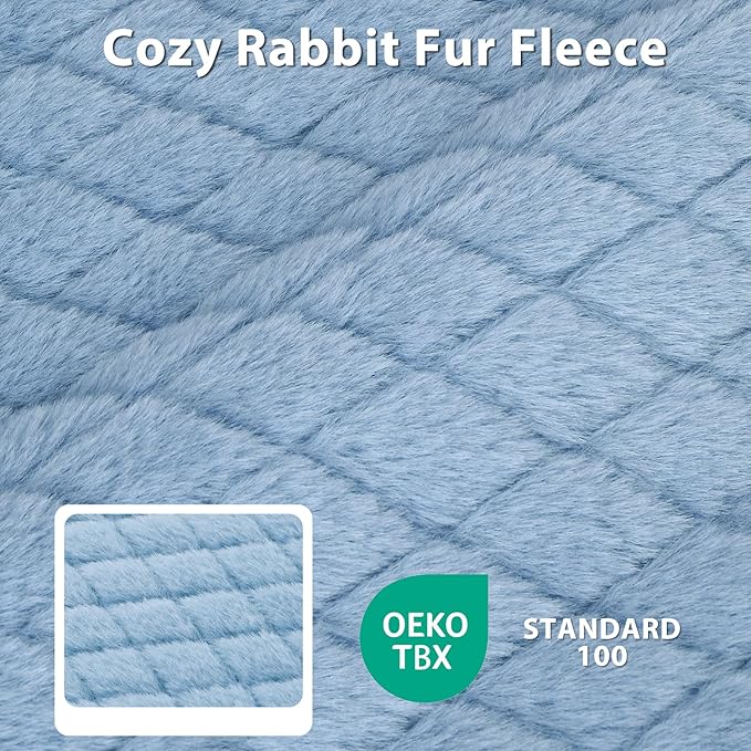JOEJOY Orthopedic Dog Bed for Extra Large Dogs, Washable Dog Crate Bed Large Sized with Removable Cover, Egg Memory Foam Big Pet Beds, Light Blue, 47"x29"