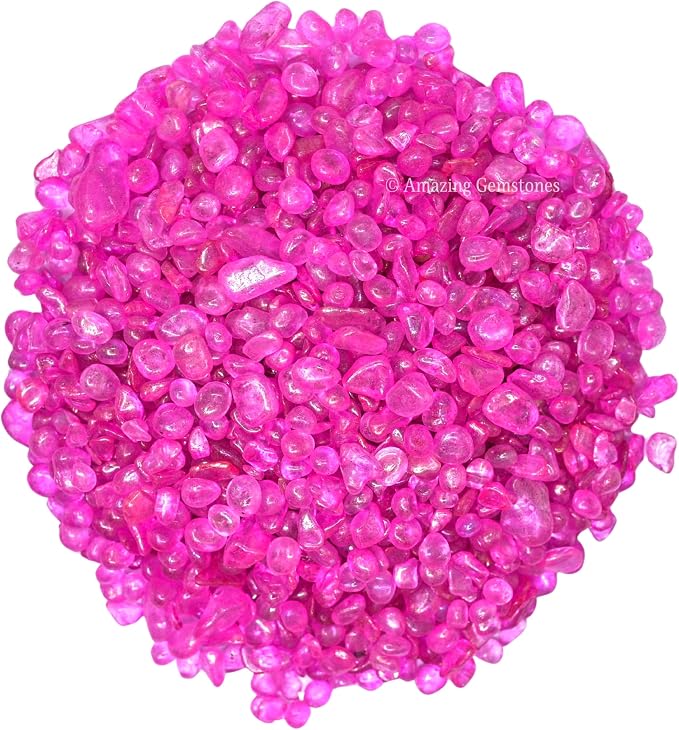 Amazing Gemstone Rose Aura Quartz Crystal Chips Aquarium Gravel Rocks - Aura Quartz Chips Bulk Fish Tank Gravel,Small Tumbled Stone Chips and Tiny Crystals for Decoration (Natural AAA Grade Gemstone)