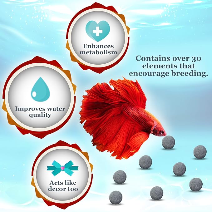 JOR Betta Balls, Water Conditioner Gray Beads for Crystal Clear Water, Vibrant Energetic Fish, Stabilizes pH, Aquarium Tank Decor, 20 pcs
