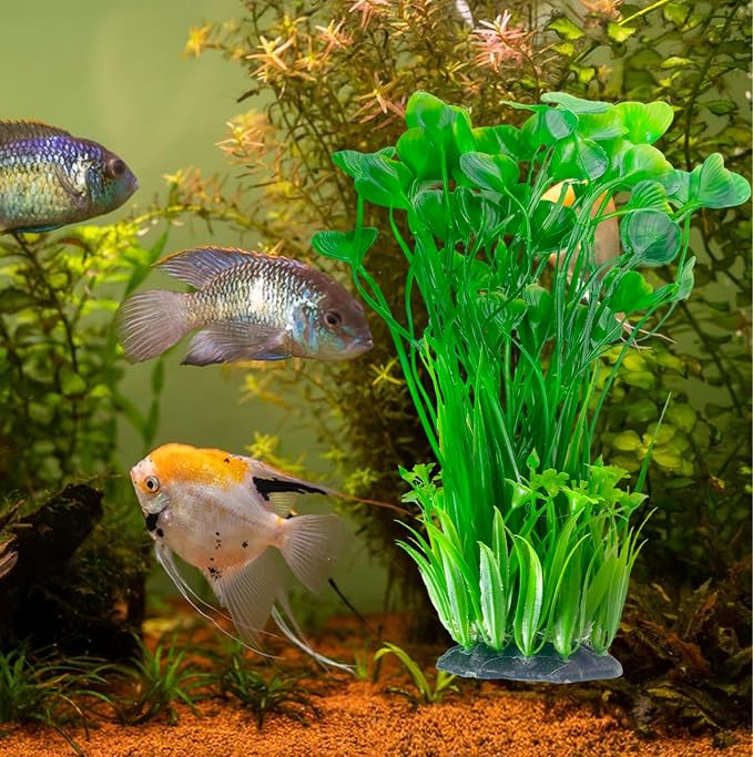 kathson Large Plastic Aquarium Plants,2 Pcs Tall Fish Tank Plants Decor Artificial Seaweed Water Plant Ornament Freshwater and Saltwater Extra Large Aquarium Plant Decorations for Small Tanks