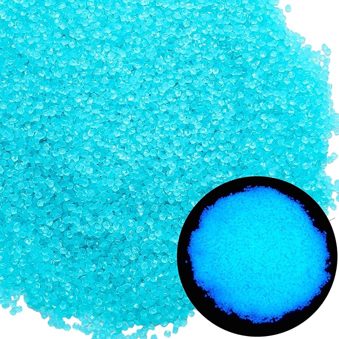 40000 Pcs 3-5mm Glow in The Dark Rocks Pebbles for Fish Tank Sand Aquarium Luminous Gravel Bulk Craft Landscaping Glow Stone for Potted Succulent Decor Fairy Garden, 2.2 Lb/ 1 kg(Light Blue)