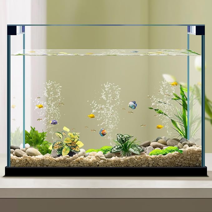 Moonorange Reptile Artificial Plants, Terrarium Plants Decorations Supplies, Aquarium Fish Tank Plant, Amphibian Habitat Hideout Tank Accessories (M Set-2pcs/C)