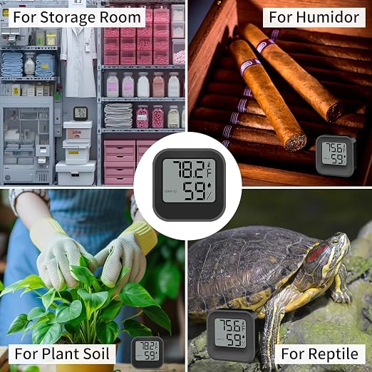 Digital Hygrometer Thermometer for Room Temperature and Humidity Measurement Indoor Thermometer with LCD Temperature Sensor Suitable for Bedrooms, Nurseries, Offices, Greenhouses, and Cellars