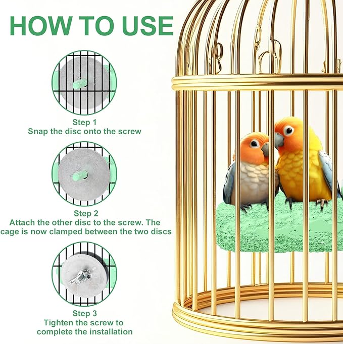 2 Pcs Bird Beak Grinding Stone, Ice Cream Style Small Green Parrot Perches Stand for Cage Perch Toy Foot Claws Trimmer Teething Toys Accessories for Budgies Parakeets Cockatiels