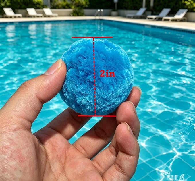 Pool Filter Balls for Sand Filter 1.5lbs Reusable Washable Blue FiberFilter | Replaces 50 lbs Sand Reusable Blue Filter Balls for Swimming Pools Lightweight Pool Filter Sand Replacement