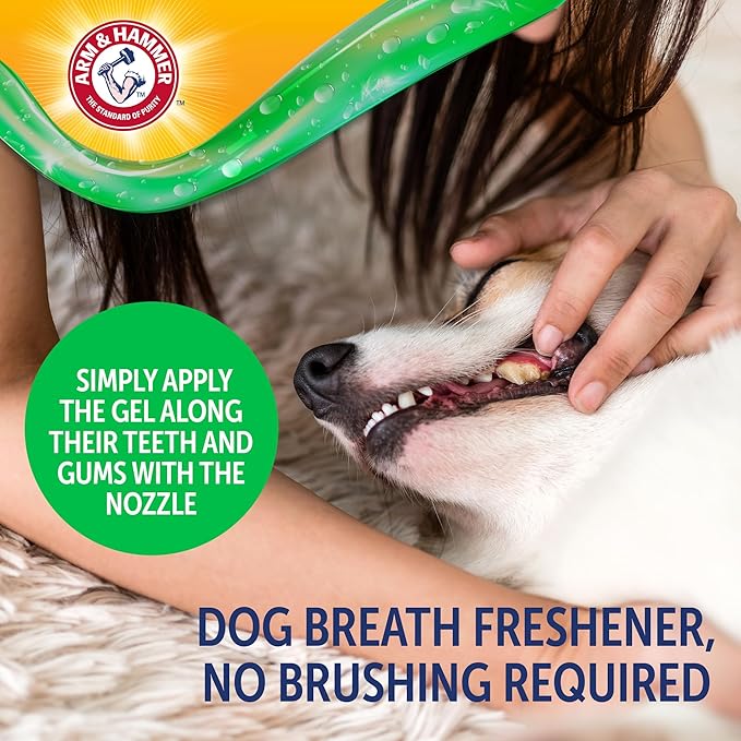 Arm & Hammer Complete Care Brushless Oral Gel for Dogs, Peanut Butter Flavor, Rub-On No-Brush Dog Toothpaste, Baking Soda Enhanced for Fresh Breath and Tartar Control, 4 Fl Oz
