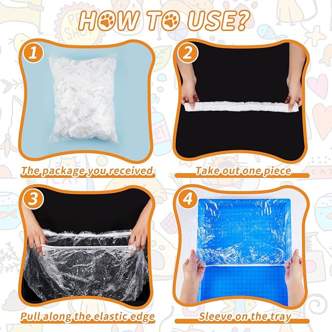 Tondiamo 50 Pieces Cage Liners for Small Animals Disposable Hamster Tray Liner Clear Plastic Box Liner Leak Proof Guinea Pig Cage Liner Bag Litter Toilet Film for Rabbit Bunny Hamster Hedgehog