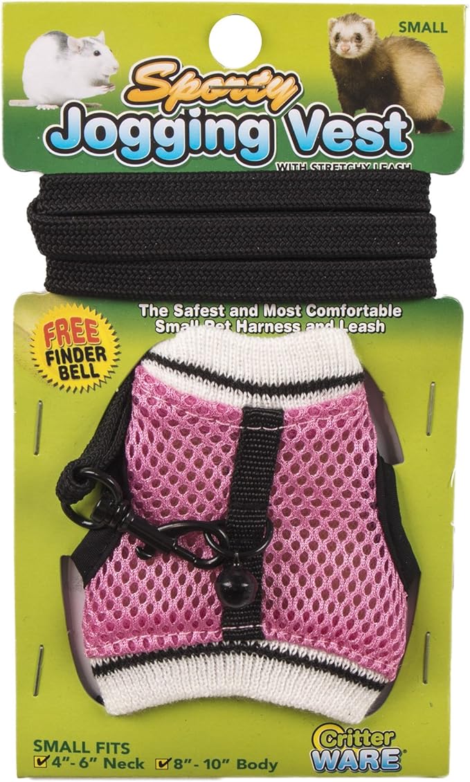 Ware Manufacturing Nylon Walk-N-Vest Pet Harness and Leash for Small Pets, Small - Colors May Vary