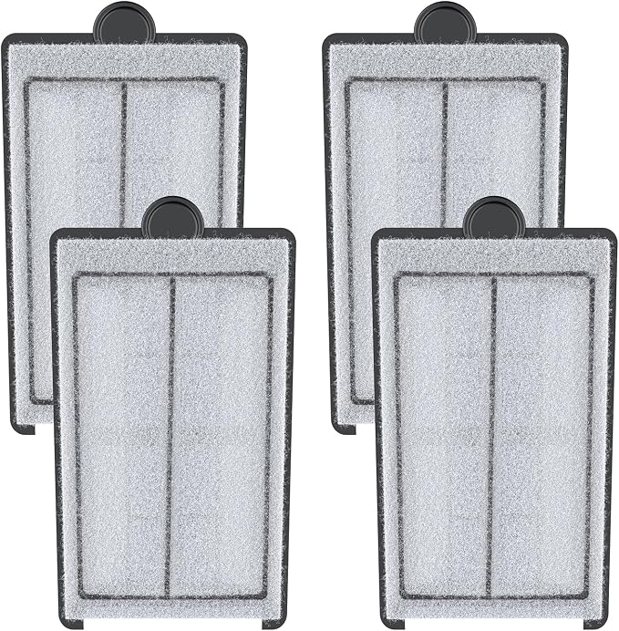 Pawfly 4 Pack Filter Cartridges for PHF-300S PRO Hang on Back Aquarium Filter, Fish Tank Filter Pad, Filter Media for Freshwater & Saltwater, White Aquarium Sponge for Filtration, 5" × 3.2"