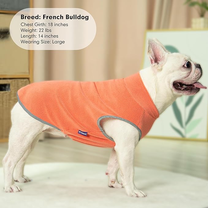 cyeollo 3XL Dog Sweaters for Large Dogs Male Female, Pullover Dog Sweatshirt Reflective Pet Jacket Fall Winter Dogs Sweaters Warm Pet Clothes, Orange & Rust Red XXXL
