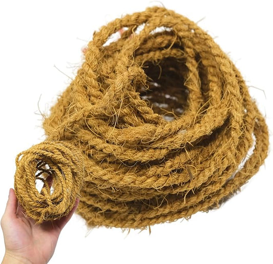 Bonka Bird Toys 3855 Natural Coconut Fiber 30' Rope, Parrot Bird Toy DIY Projects Craft, Amazon, Macaw, African Grey, and Similar