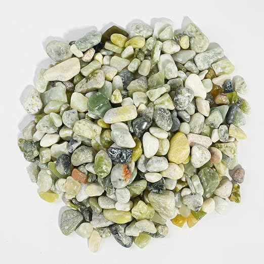12 LBS River Rocks, StoneCreek, Decorative Garden Stones for Plant Landscaping, Polished Gravel Filler Pebbles for Home Decoration, Vases, Succulents, Flower Beds and Fish Tanks (Jade, Medium)