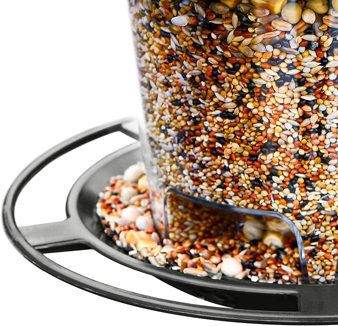 Hanizi Bird Feeder Outdoor Hanging for Wild Bird Seed, Grey
