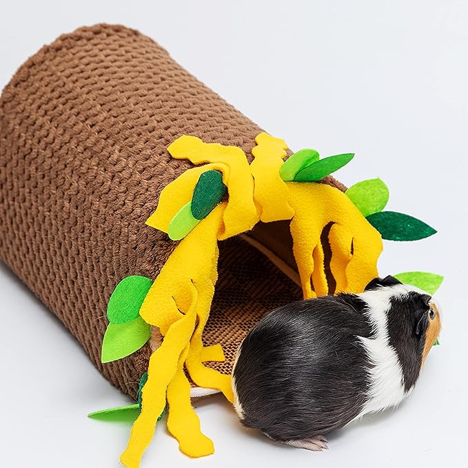 Guinea Pig Hideout - Fleece Tunnel House Cage Accessories for Rat Hamster Hedgehog Chinchilla Small Animal - Playing Sleeping Hunting Resting Washable Tube Bedding Habitats