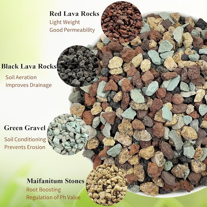 FANTIAN Succulent Cactus Soil Potting Mix, 10 lbs Pebbles for Plants | 5-8 mm Pumice Cactus Soil Potting Mix, Horticultural Lava Rock for Plants Drainage, Bonsai, Orchid, Terrarium, Garden