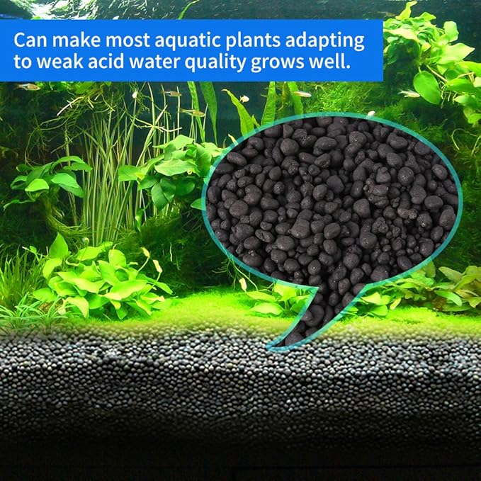 Aquatic Plant Soil, 1000g Aquasoil, Aqua Soil, Aquarium Plant Substrate Fish Bottom Plant Sand Mud for Root Growth of Most Types of Grass