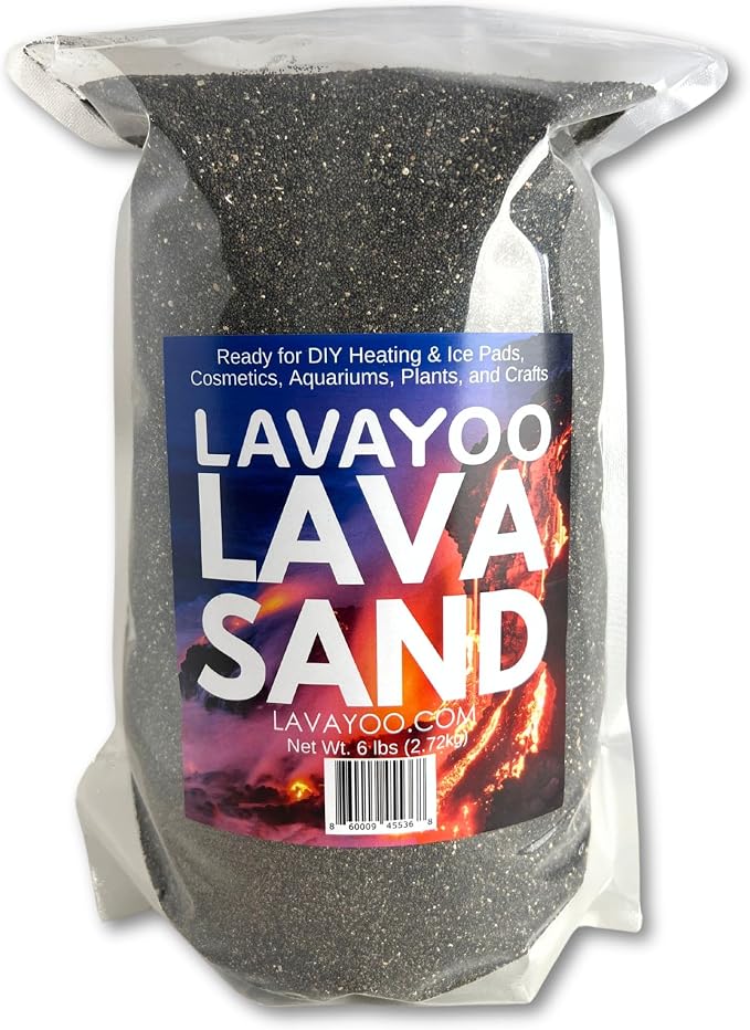 Real Lava Sand - Screened, Washed, Dried and Sanitized - Great for Heating Pads, Cooling Pads, Crafts, and Aquariums (6lb Bag)