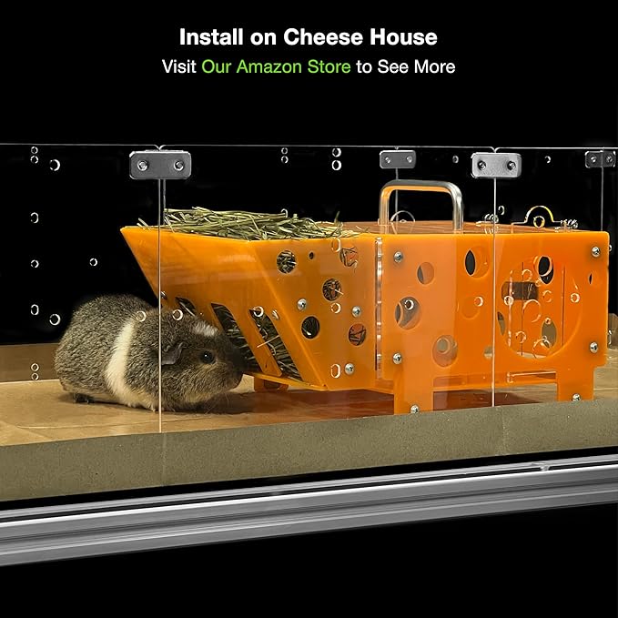 GuineaLoft™ Hay Feeder (Yellow) - Ultimate Hay Feeder for Small Pets Like Guinea Pigs, Rabbits & Chinchillas. Designed & Made by Seasoned Owners Who Tried Everything Out There - GuineaLoft Exclusive