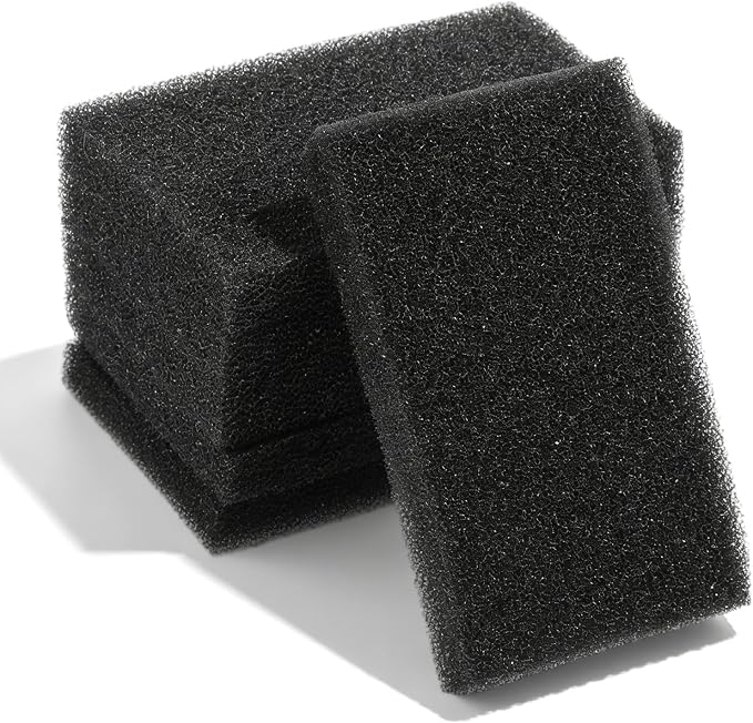 Aquarium Filter Sponge 6PCS Aquarium Bio Filter Media Sponge for Fish Tank Filters Sumps Ponds (6.28 x 4 x 0.78 inch, Black)