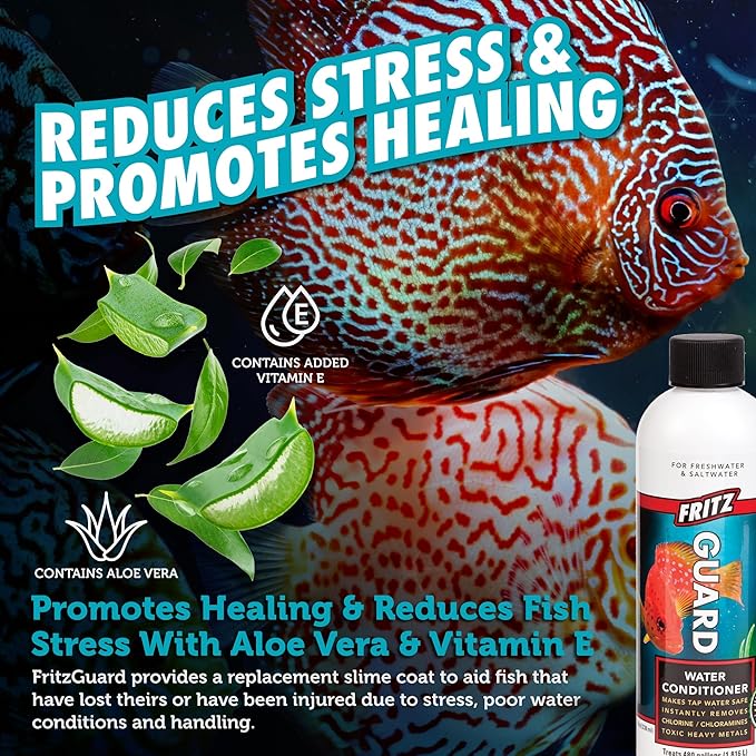 Fritz Aquatics FritzGuard Water Conditioner/Dechlorinator Makes Tap Water Safe for Fresh & Salt Water Aquariums (8-Ounce)