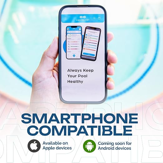 Advanced Pool Test Strips, Hot Tub Test Strips & Pool Water Testing Kit for Spas - 6-Way Chlorine & Ph Test Strips - Above Ground Pool Accessories - AI Mobile App Water Test Kit (Starter Kit)