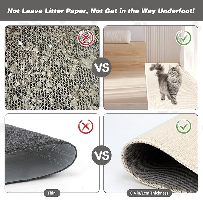 FHTONGE 39.4x15.8 Thickened Cat Wall Climbing Carpet with 16 Fixed Nails, Extra Large Tall Cat Scratch Pad for Wall, Wall Mounted Climbing Cat Scratcher for Furniture Couch Sofa Protector(MilkyWhite)
